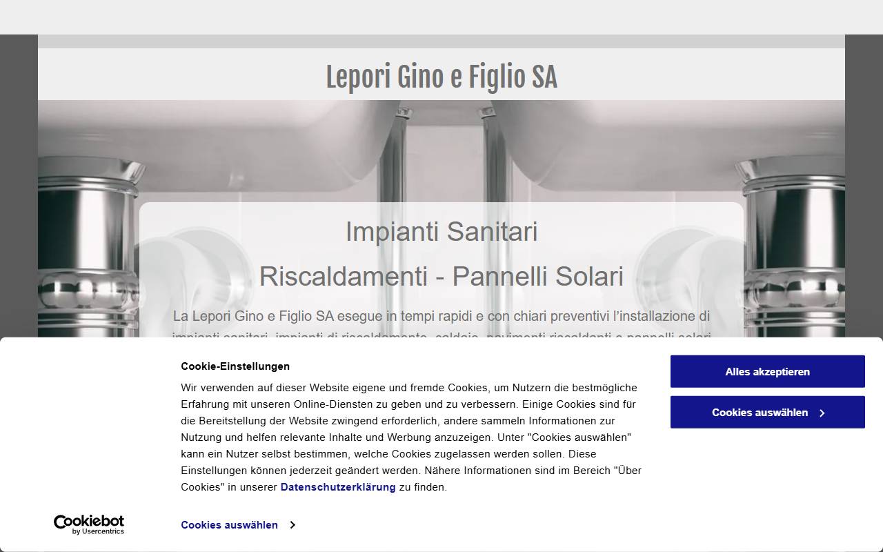 Anteprima del sito: Gino Lepori e figlio SA