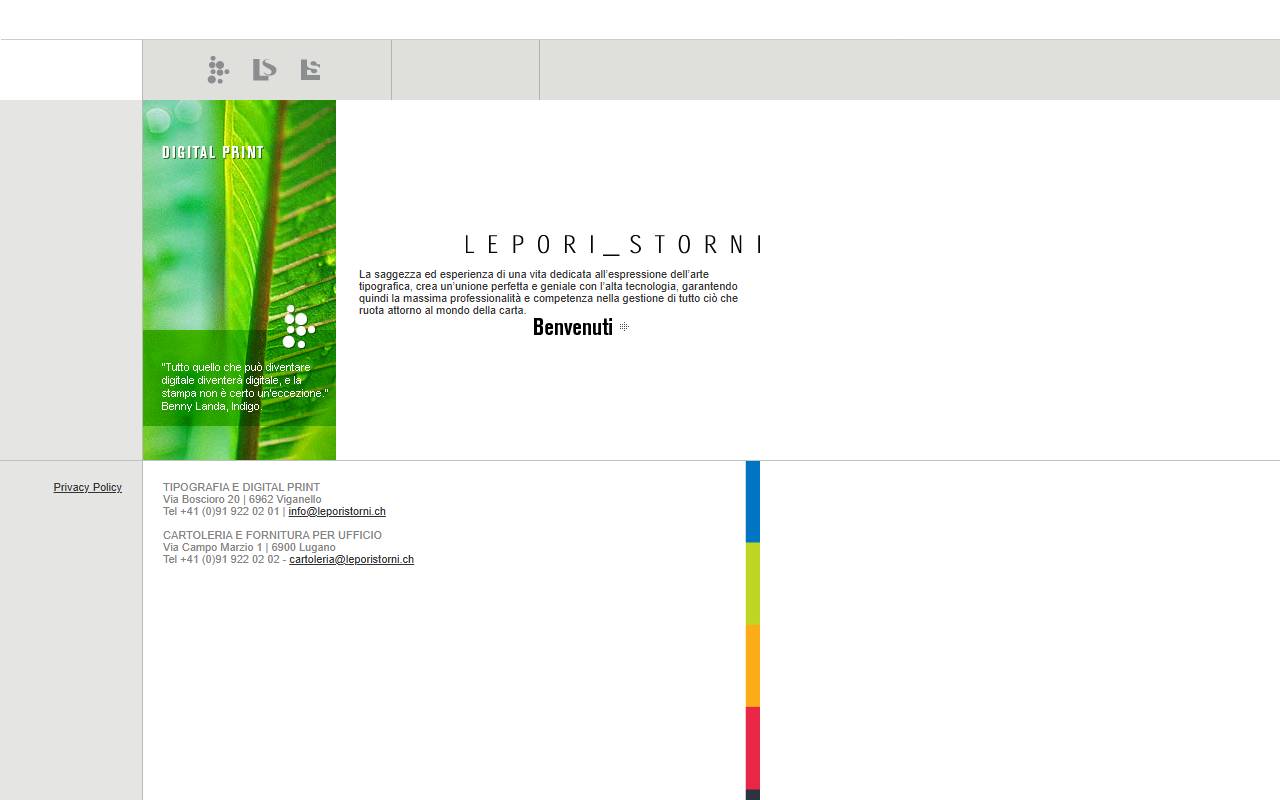 Anteprima del sito: Arti Grafiche Lepori e Storni SA