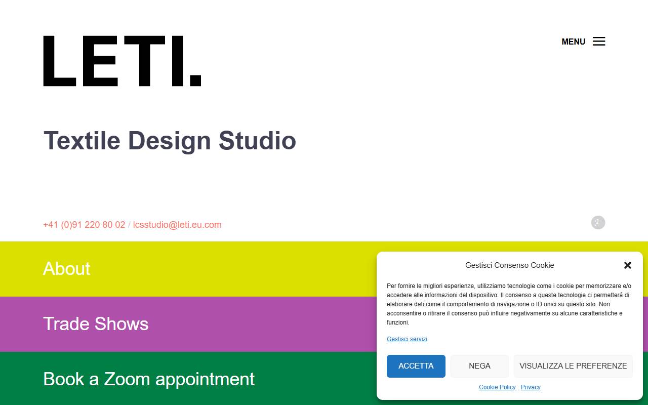 Anteprima del sito: LETI.LCS STUDIO Sagl