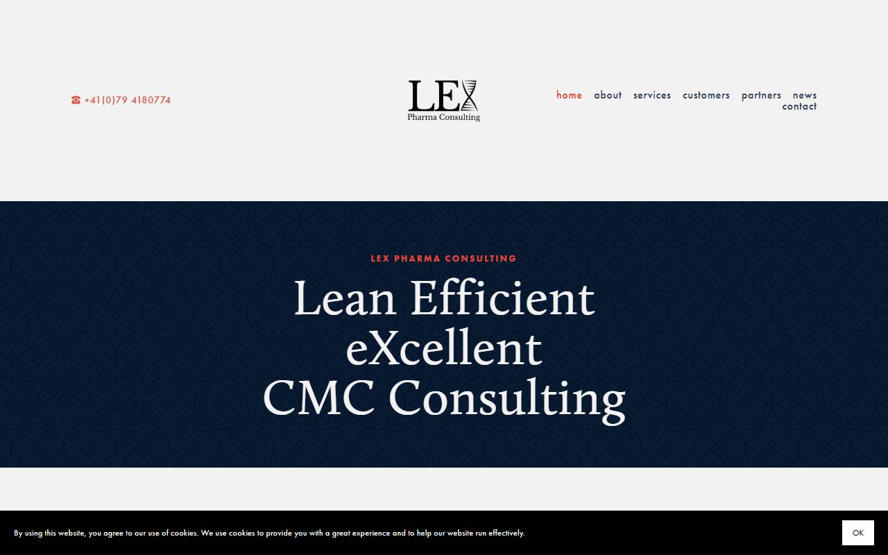 Anteprima del sito: LEX Pharma Consulting SA