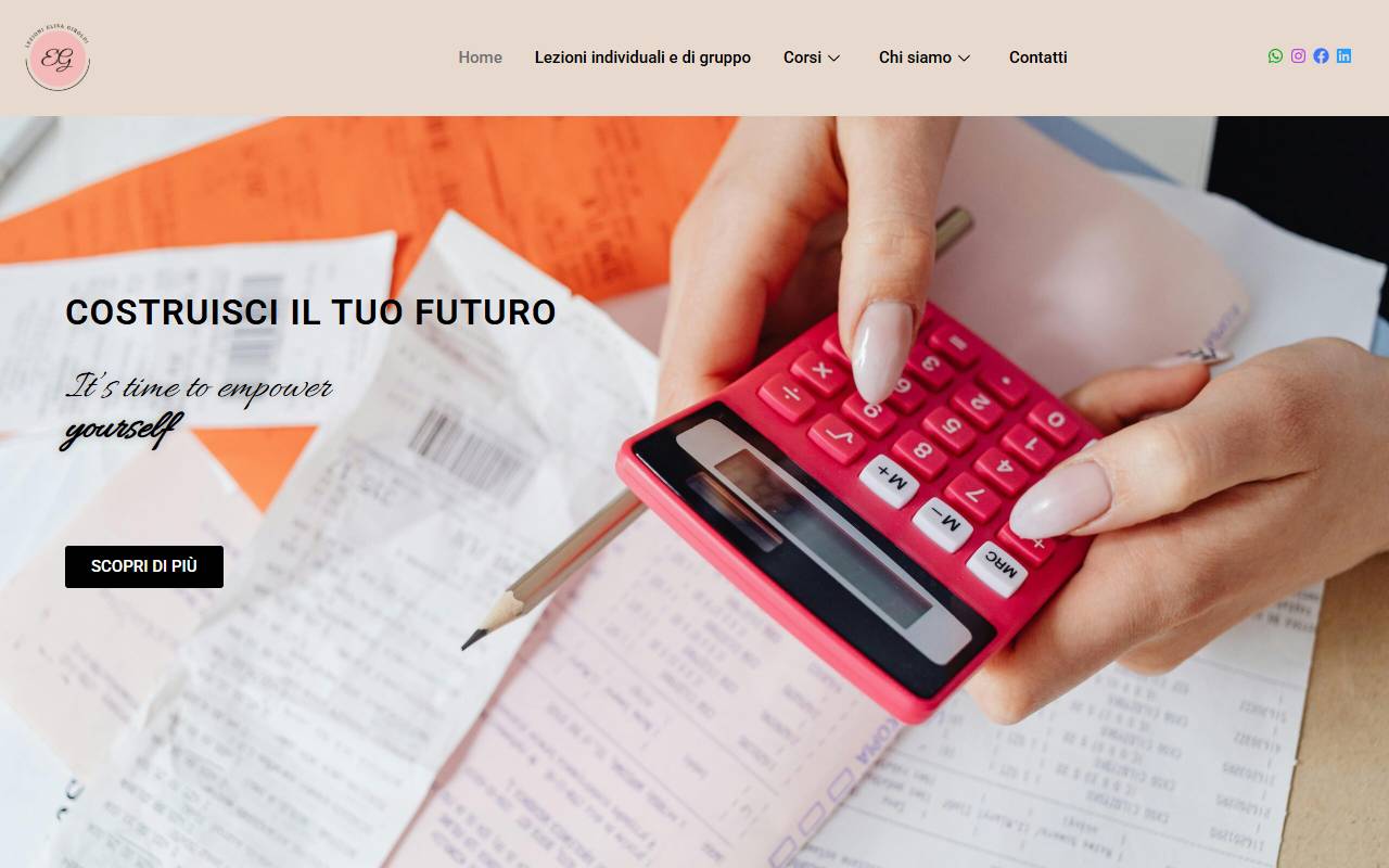Anteprima del sito: Lezioni EG di Elisa Giroldi