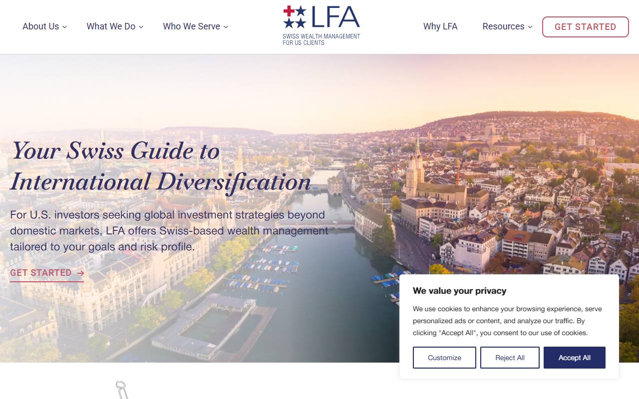 Anteprima del sito: LFA - Lugano Financial Advisors SA