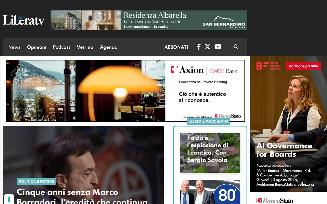 Anteprima del sito: Liberatv Sagl