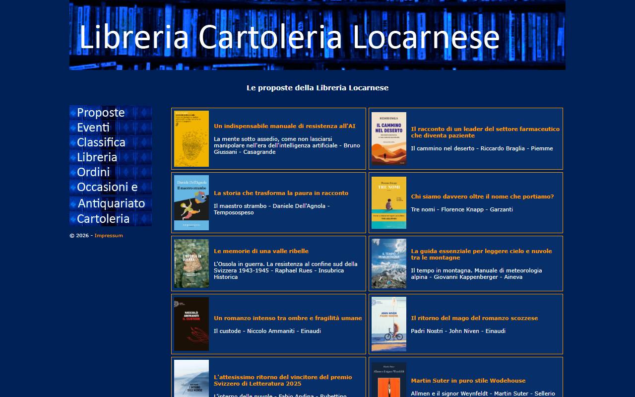 Anteprima del sito: Libreria Cartoleria Locarnese di Nicola Romerio