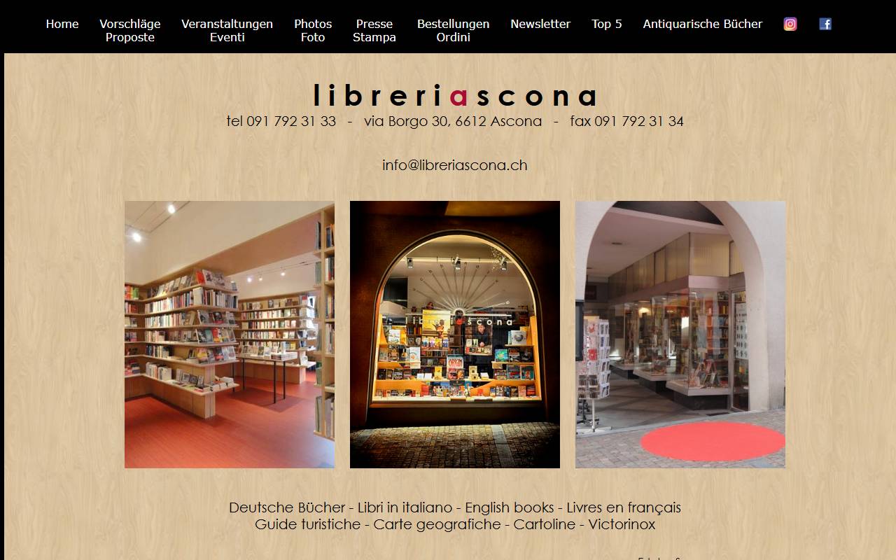 Anteprima del sito: Libreria Ascona Sagl