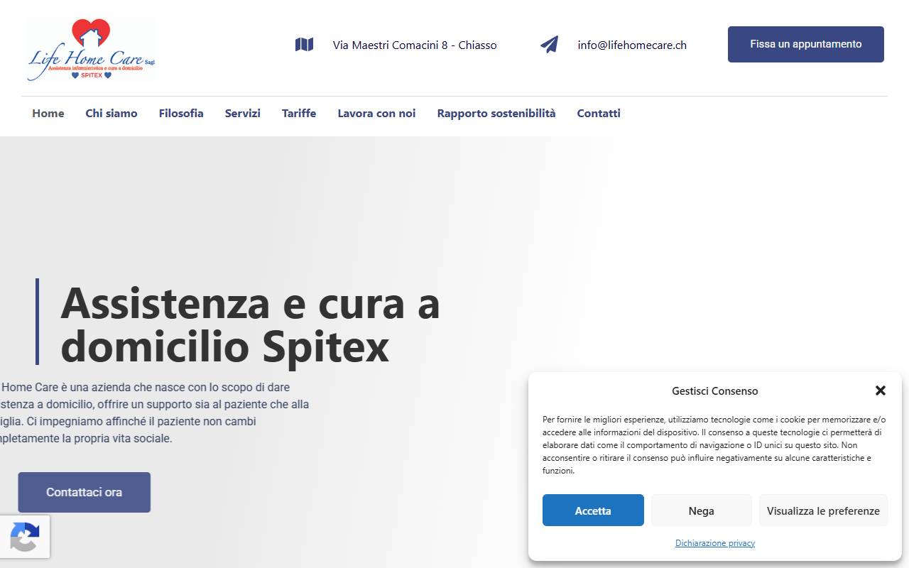 Anteprima del sito: LIFE HOME CARE SAGL
