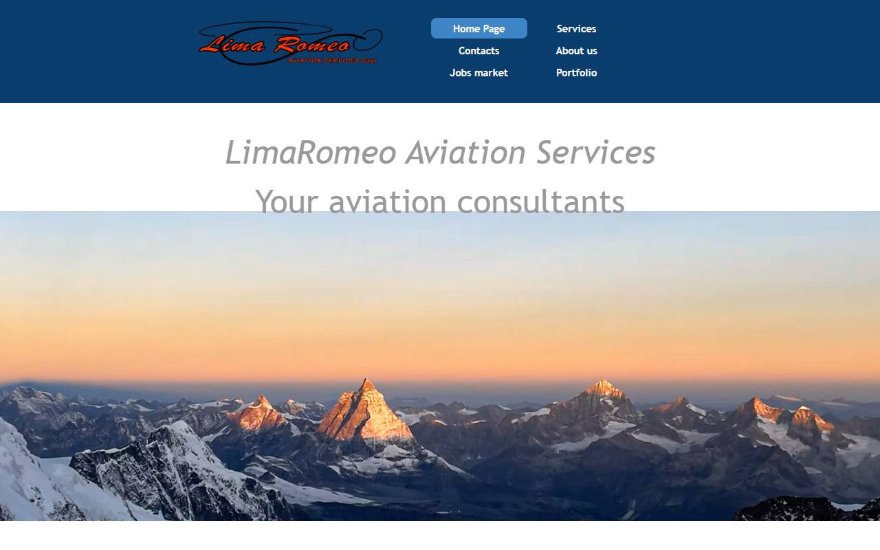 Anteprima del sito: Lima Romeo Aviation Services Sagl