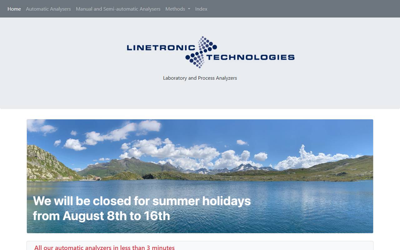 Anteprima del sito: LINETRONIC TECHNOLOGIES SA
