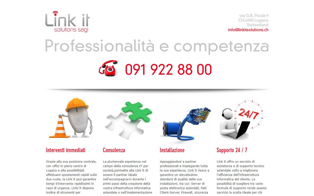 Anteprima del sito: Link it solutions Sagl