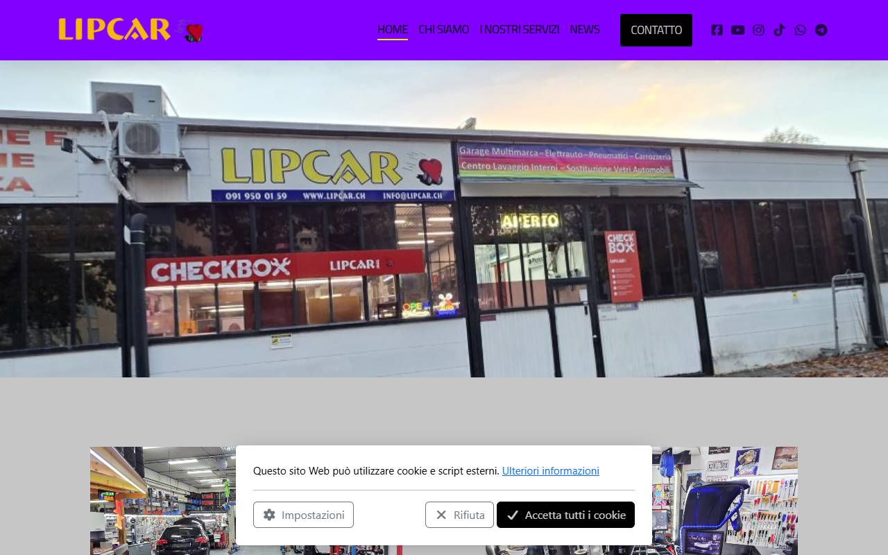 Anteprima del sito: Lipcar Sagl