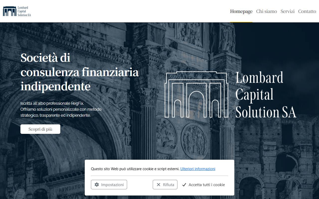 Anteprima del sito: Lombard Capital Solution SA