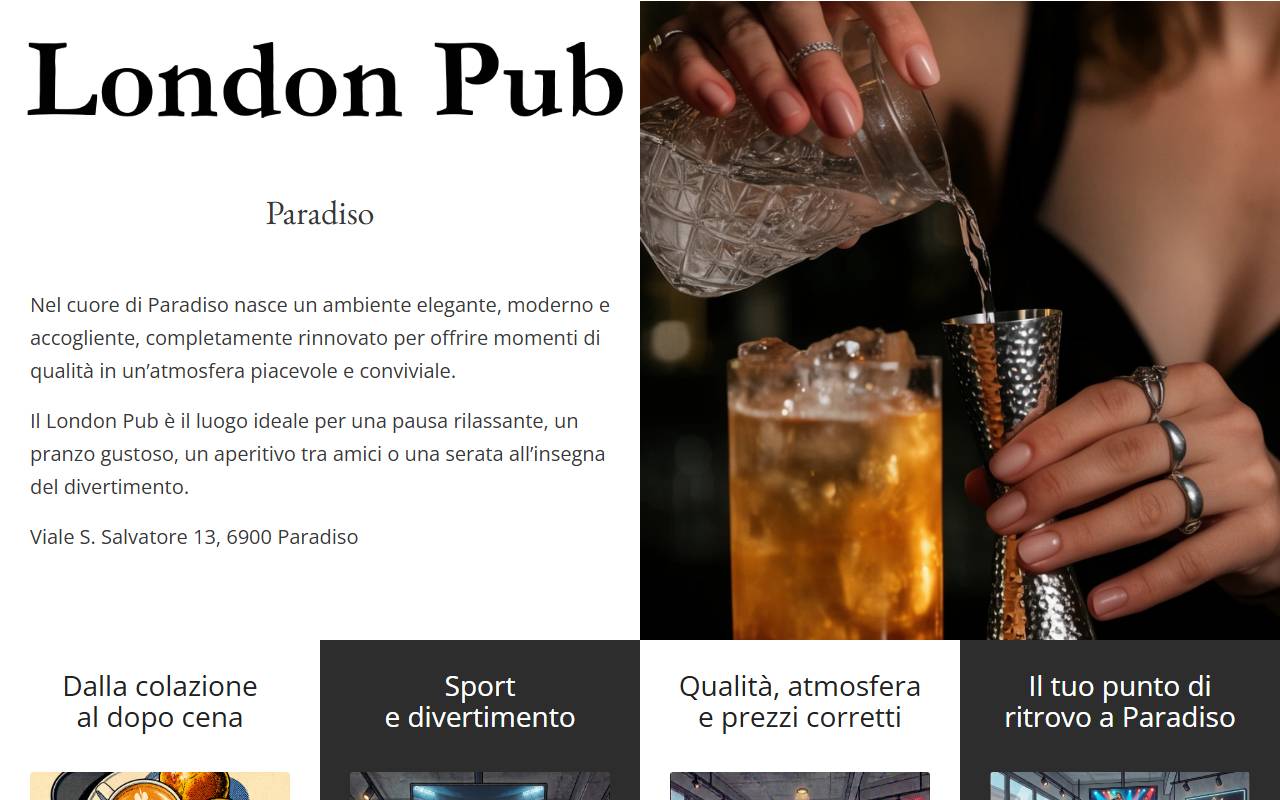 Anteprima del sito: London Pub Sagl