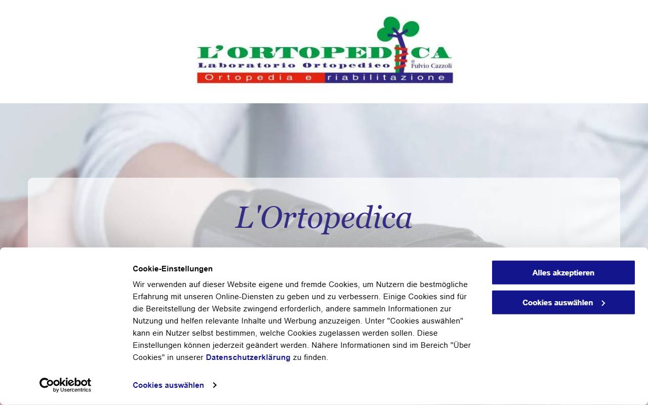 Anteprima del sito: L'Ortopedica di Fulvio Cazzoli