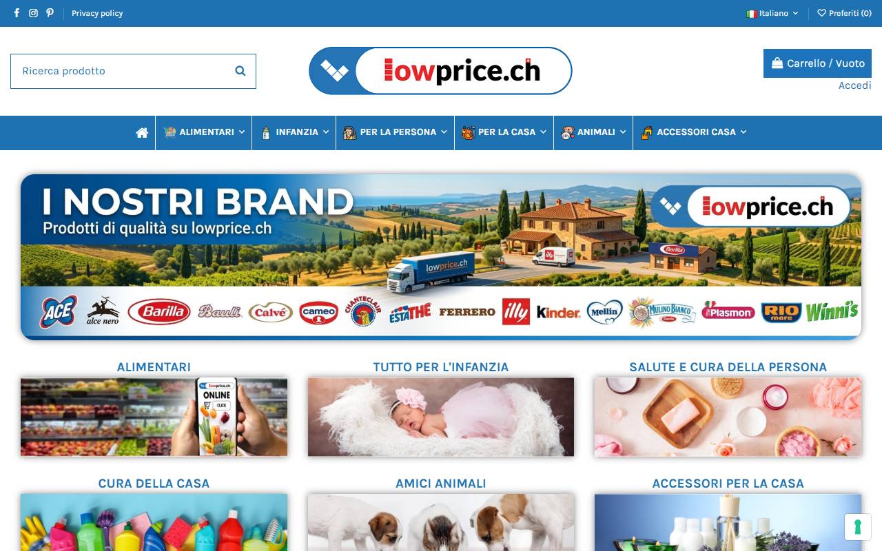 Anteprima del sito: LowPrice Sagl