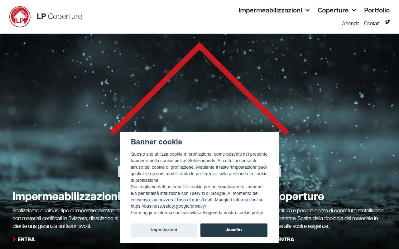 Anteprima del sito: LP Coperture SA