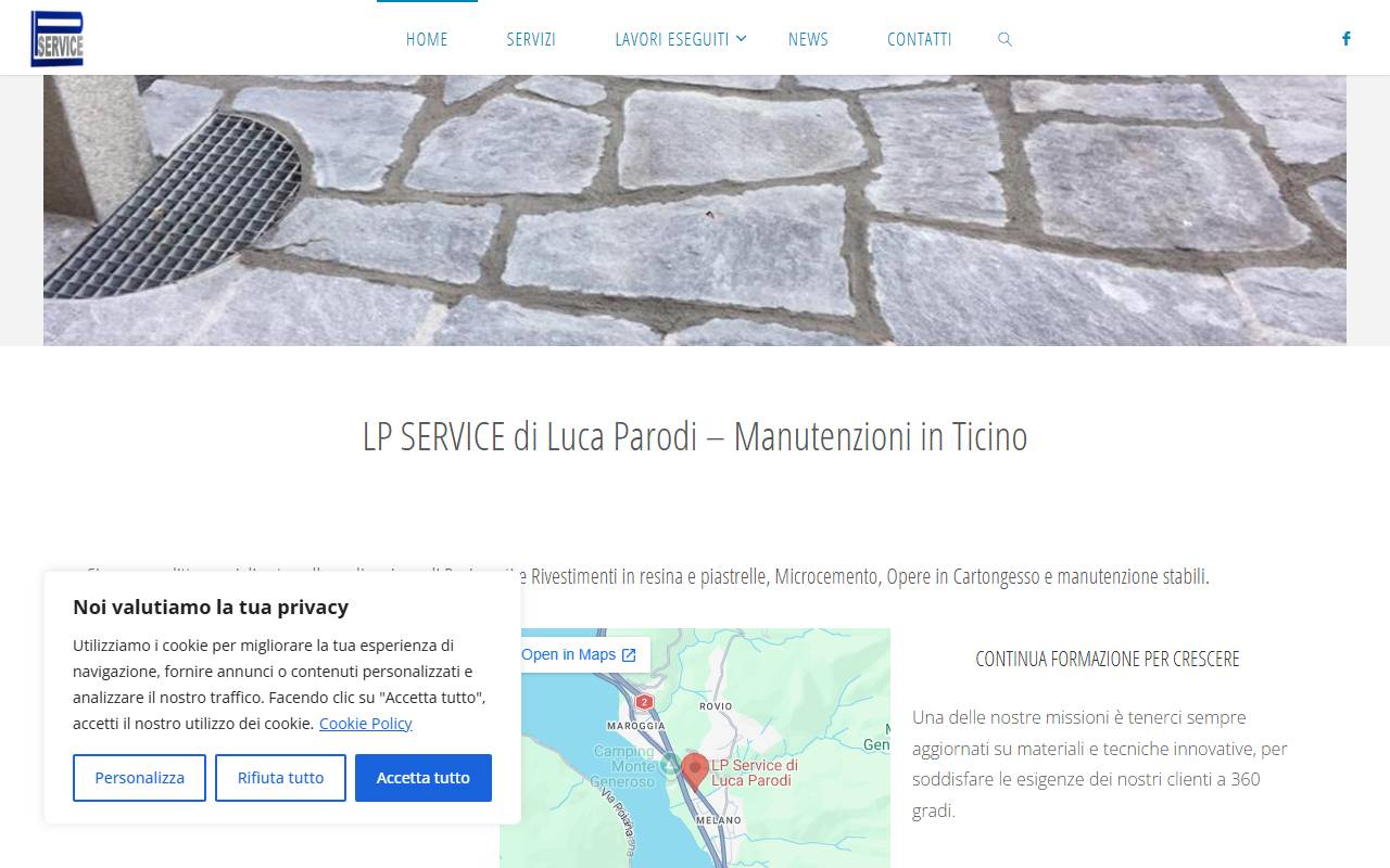 Anteprima del sito: LP Service Parodi Sagl