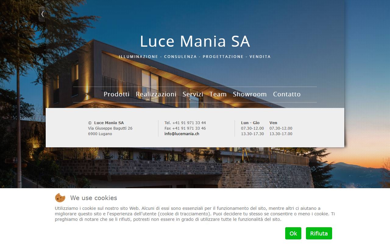 Anteprima del sito: Luce Mania SA