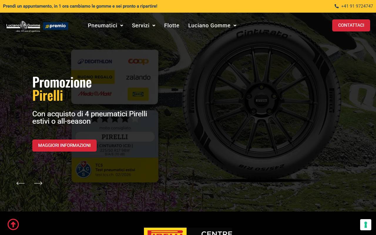 Anteprima del sito: Luciano Gomme SA