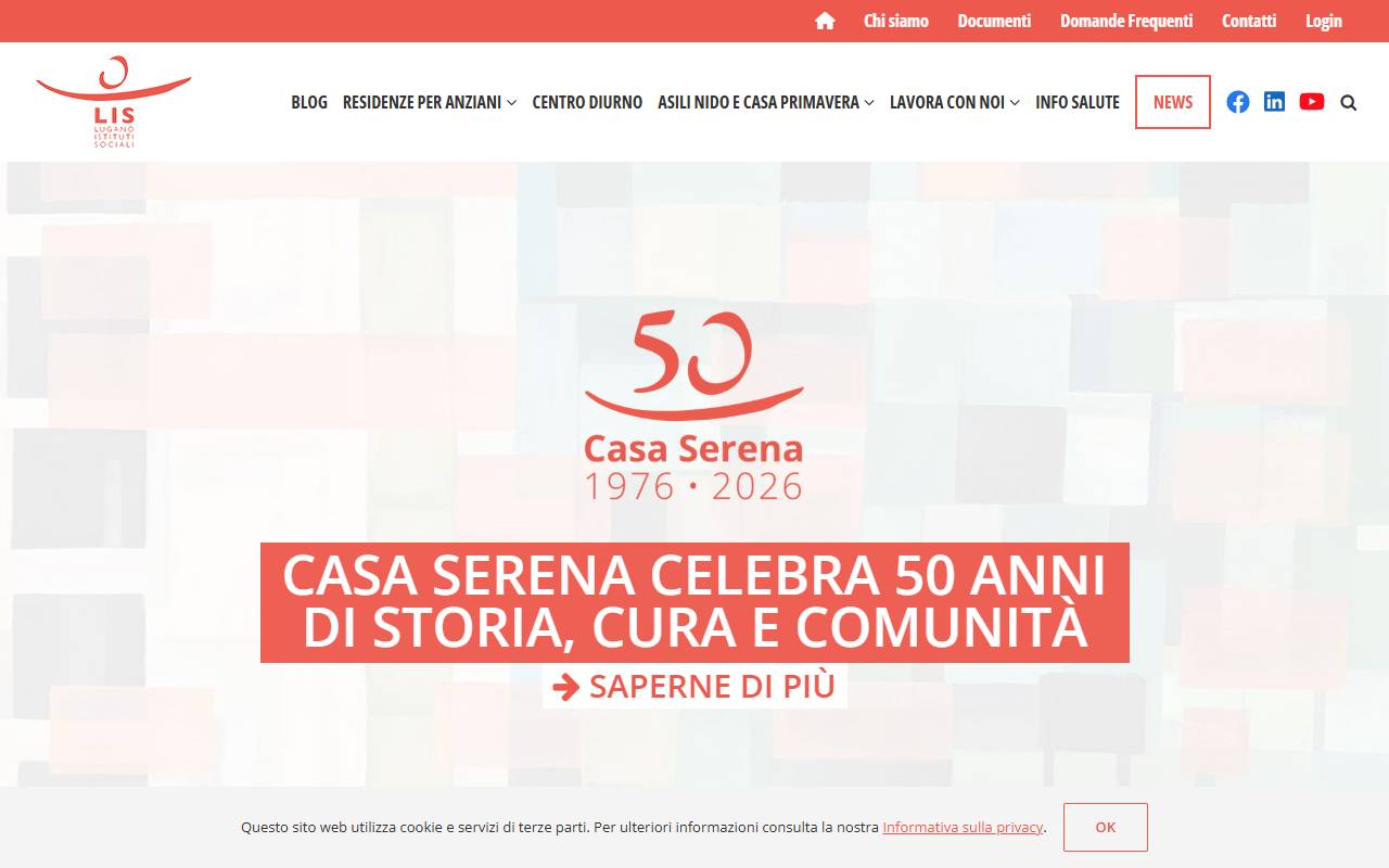 Anteprima del sito: Lugano Istituti Sociali