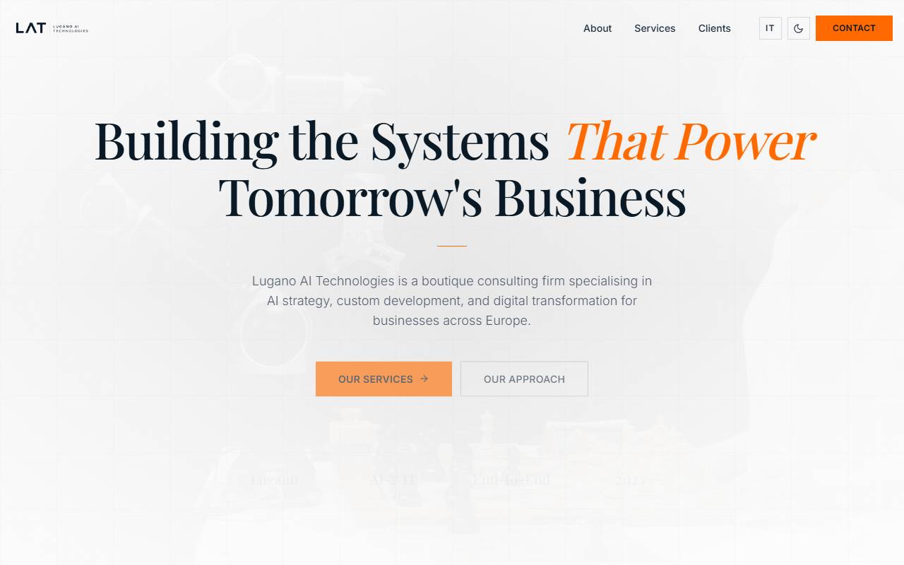 Anteprima del sito: Lugano AI Technologies Sagl