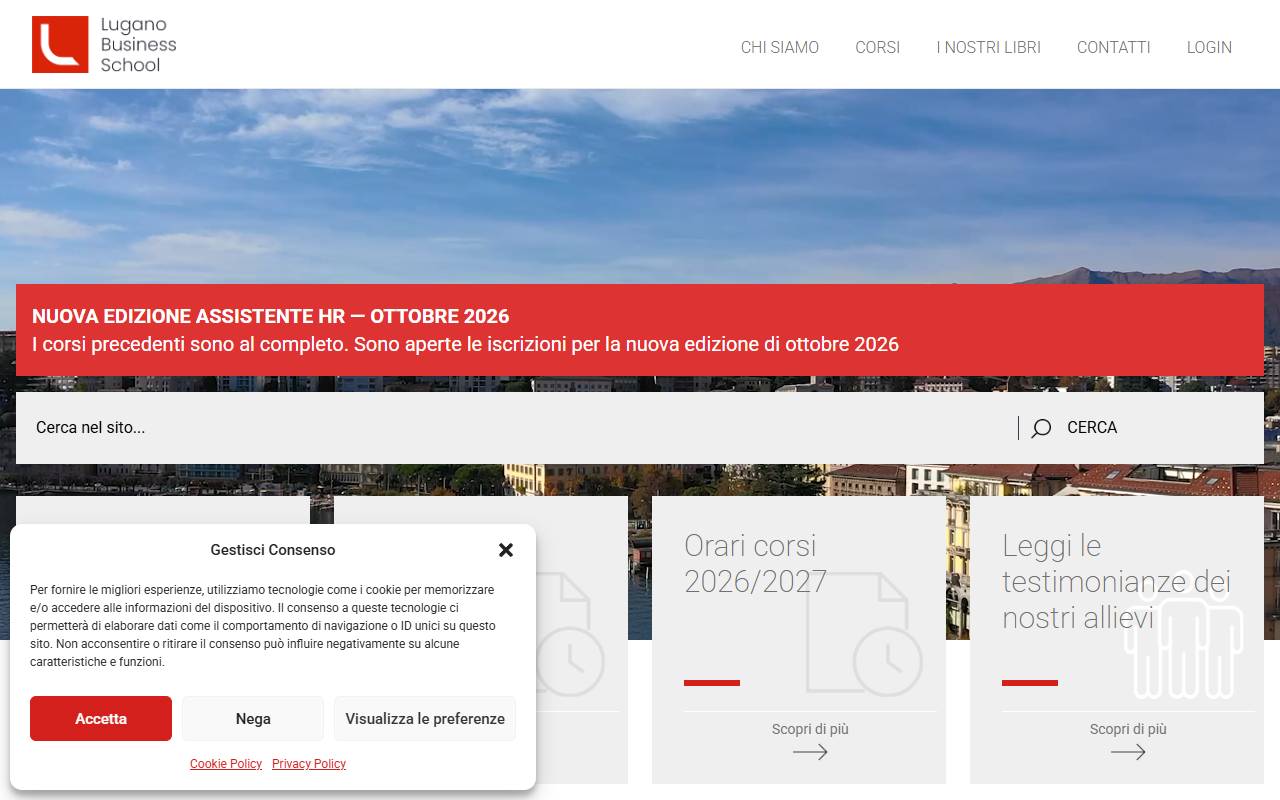 Anteprima del sito: Lugano Business School, Fondazione FCPC