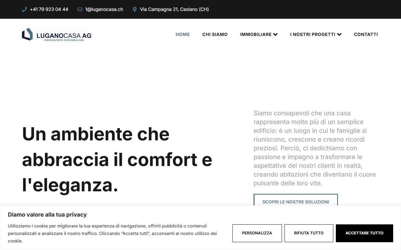 Anteprima del sito: Luganocasa AG