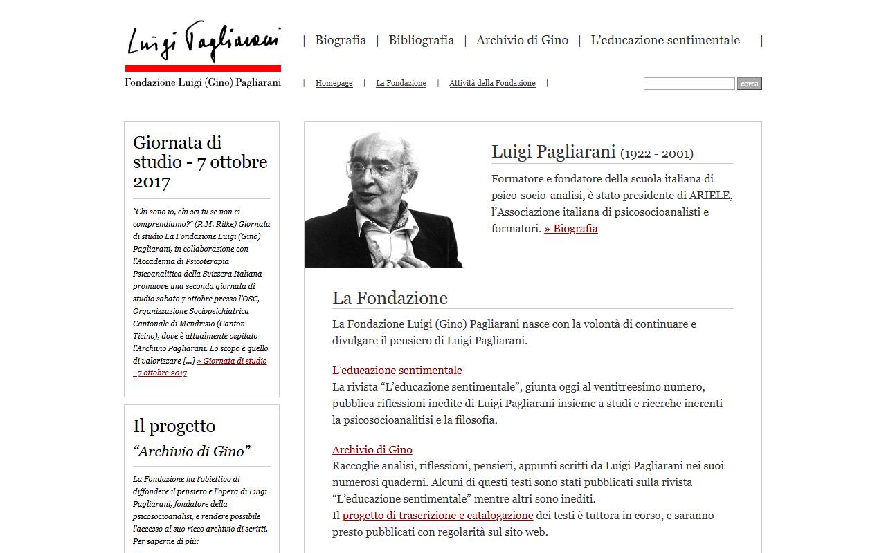 Anteprima del sito: FONDAZIONE LUIGI (GINO) PAGLIARANI