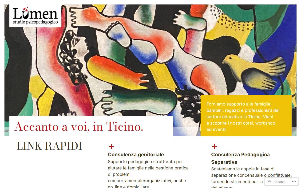 Anteprima del sito: Lumen Studio Psicopedagogico Sagl
