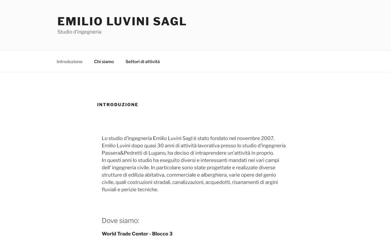 Anteprima del sito: Studio d'ingegneria civile Emilio Luvini Sagl, succursale di Lugano