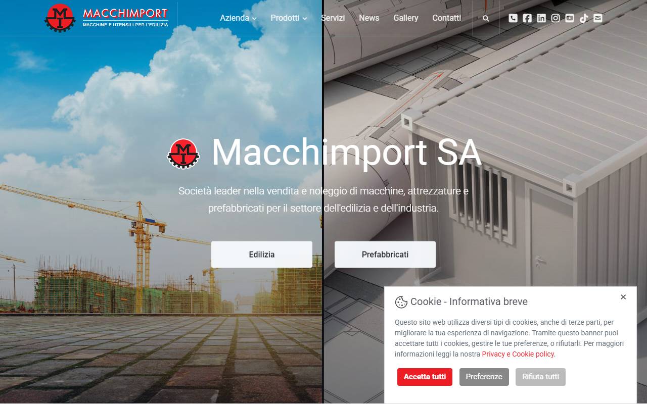 Anteprima del sito: Macchimport SA