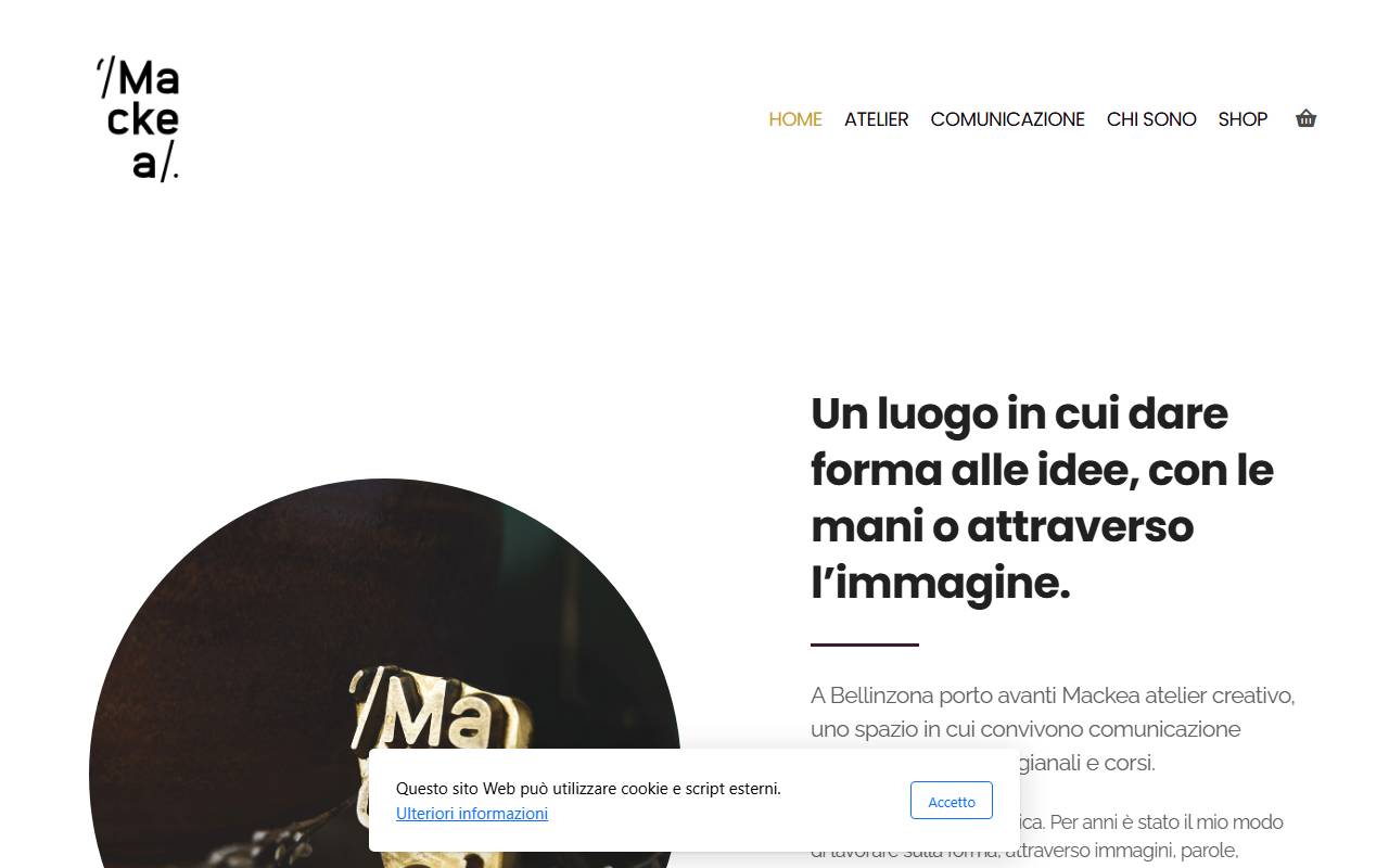 Anteprima del sito: Mackea atelier creativo di Clea Cappelli