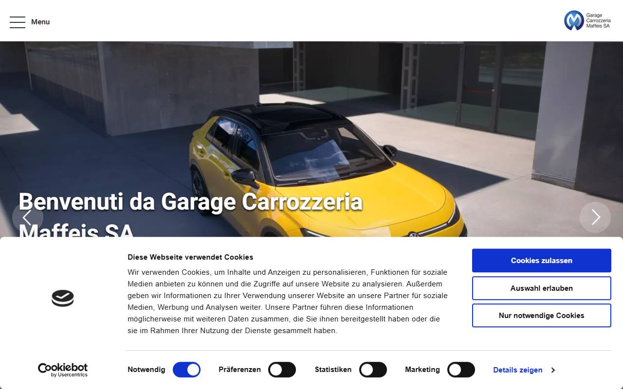 Anteprima del sito: Garage Carrozzeria Maffeis SA