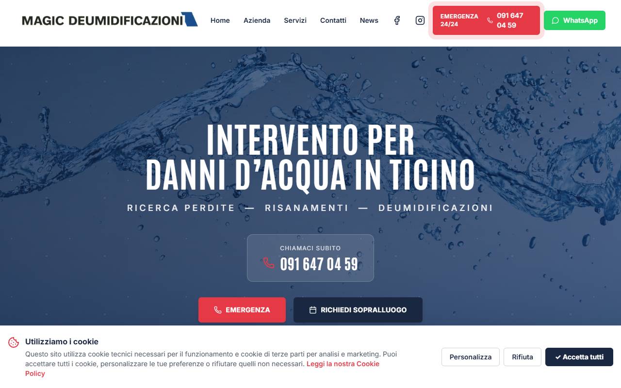 Anteprima del sito: Magic Deumidificazioni Sagl