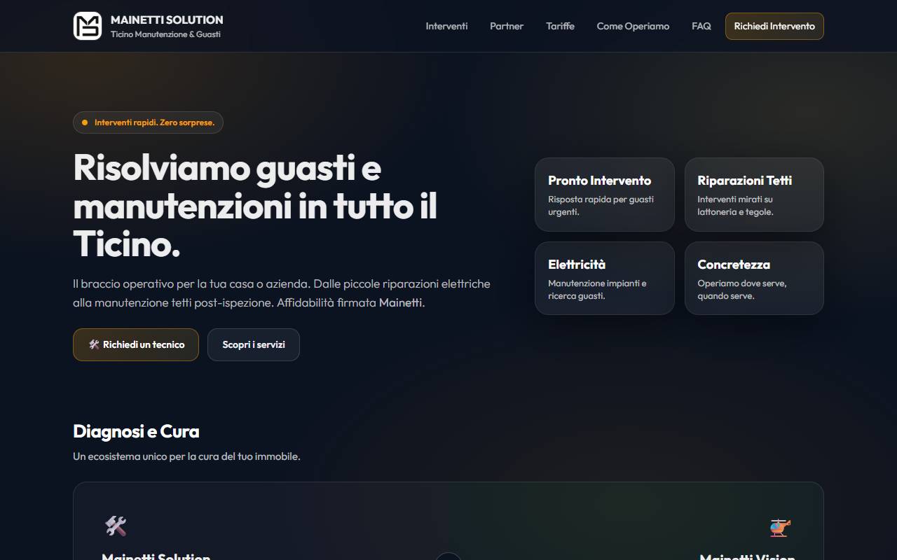Anteprima del sito: Mainetti Solution