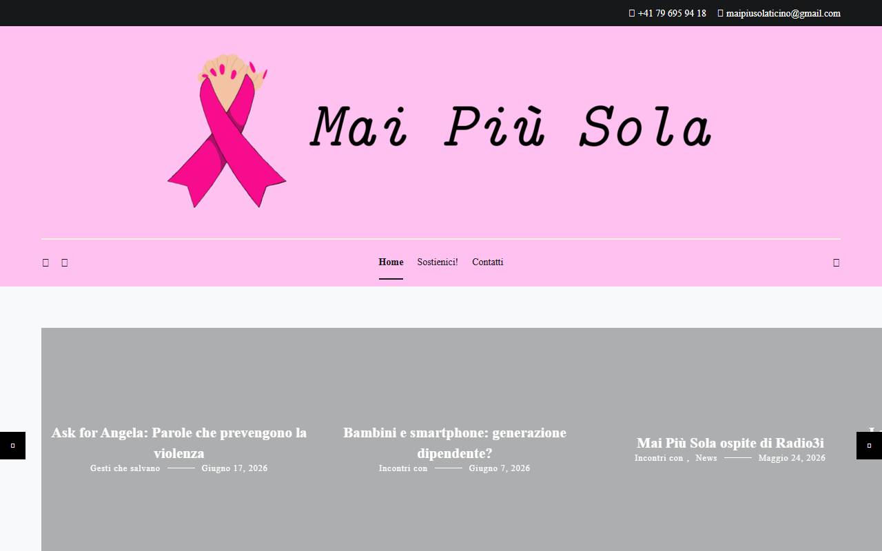 Anteprima del sito: Associazione mai più sola