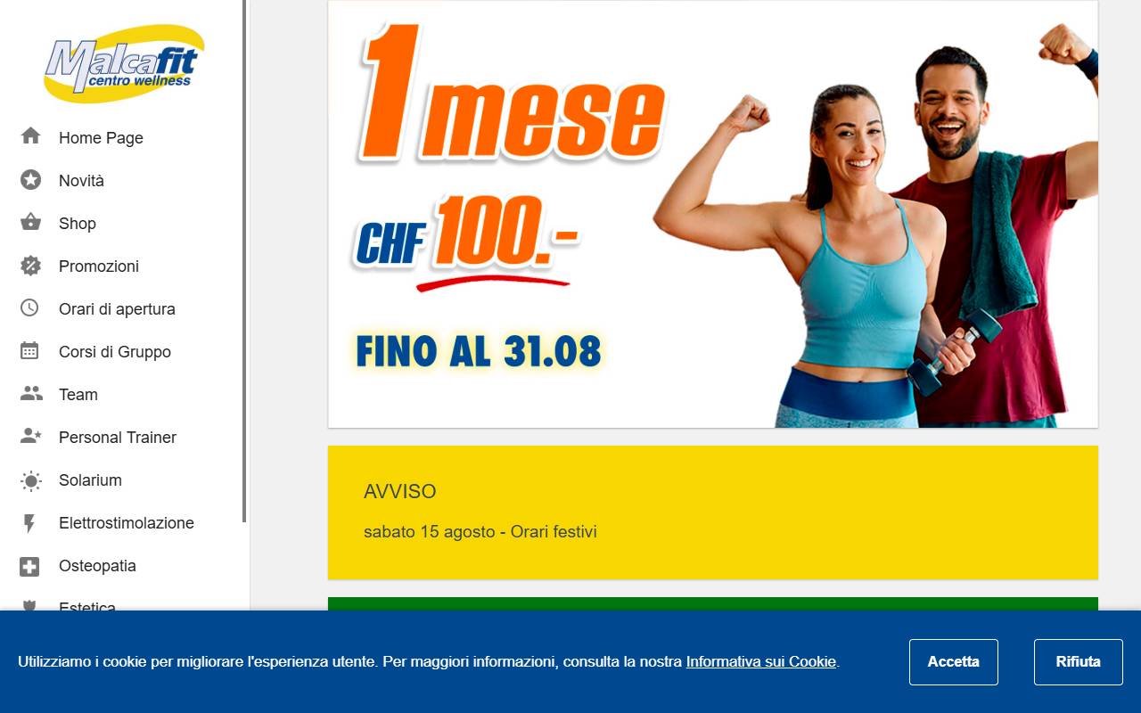 Anteprima del sito: MALCAFIT SA