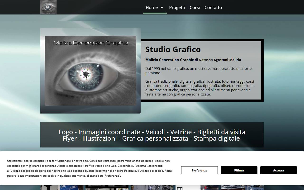 Anteprima del sito: Malizia Generation Graphic