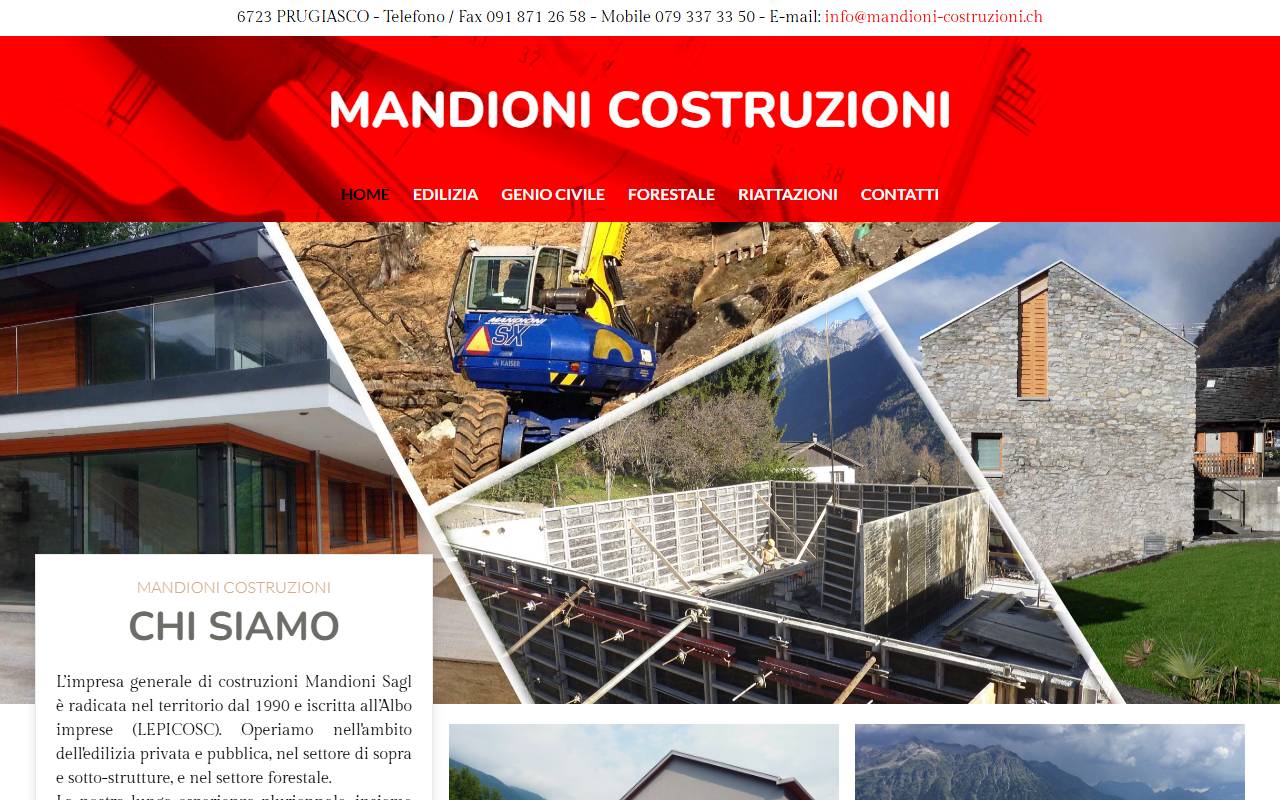 Anteprima del sito: Mandioni impresa generale di costruzioni Sagl