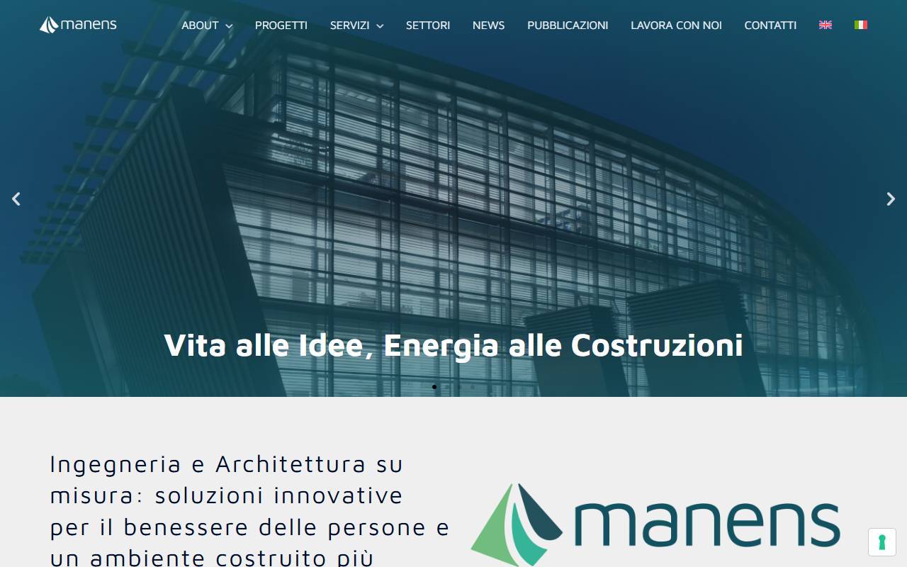 Anteprima del sito: Manens SpA , Padova (Italia), Swiss Branch Lugano