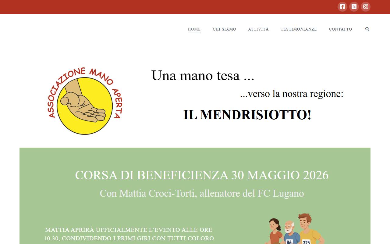 Anteprima del sito: Associazione Mano Aperta