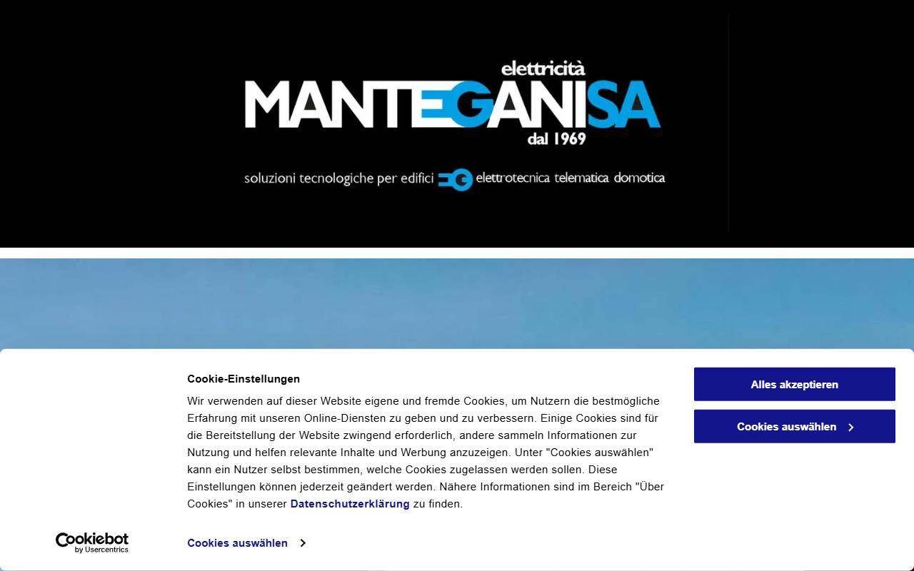 Anteprima del sito: Elettricità Mantegani SA