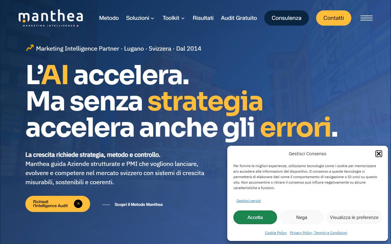 Anteprima del sito: Manthea Sagl