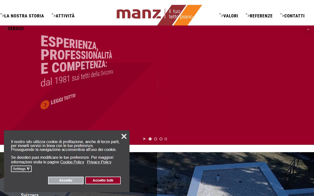 Anteprima del sito: Manz Isolazioni SA