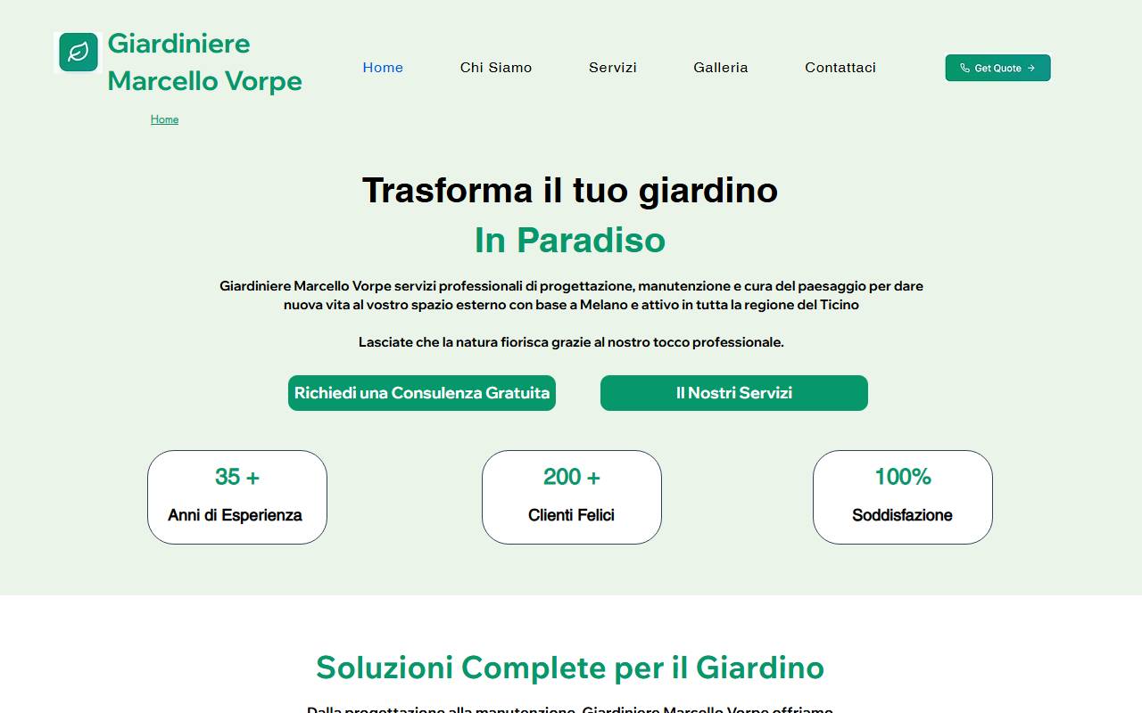 Anteprima del sito: Vorpe Marcello Giardiniere