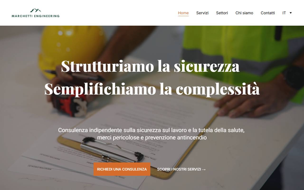 Anteprima del sito: Marchetti Engineering Sagl