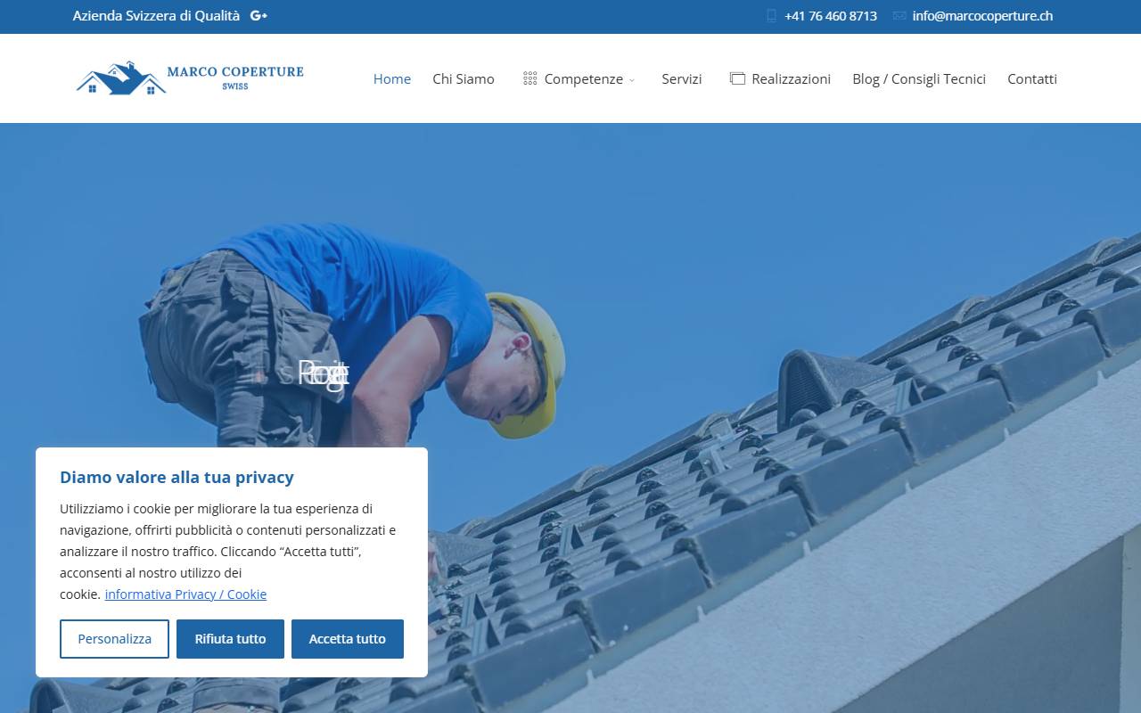 Anteprima del sito: Marco Coperture Swiss Sagl