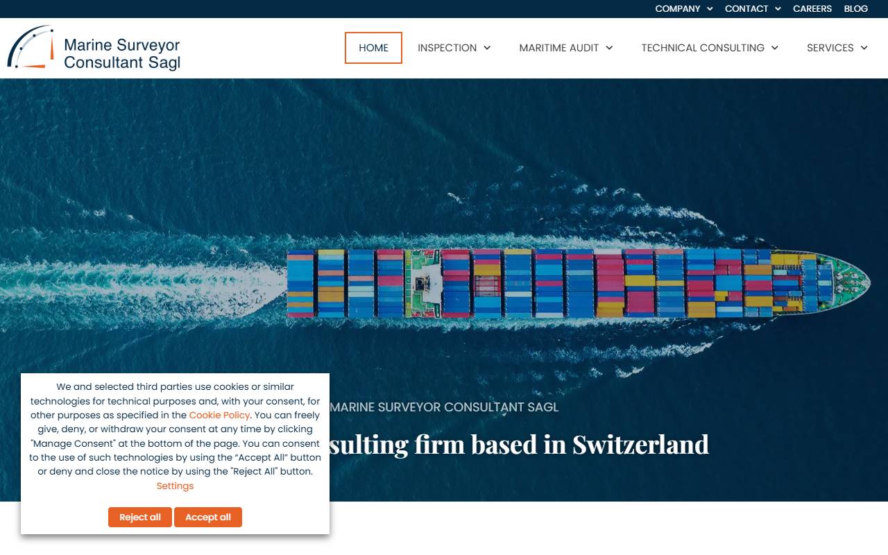 Anteprima del sito: MARINE SURVEJOR CONSULTANT Sagl