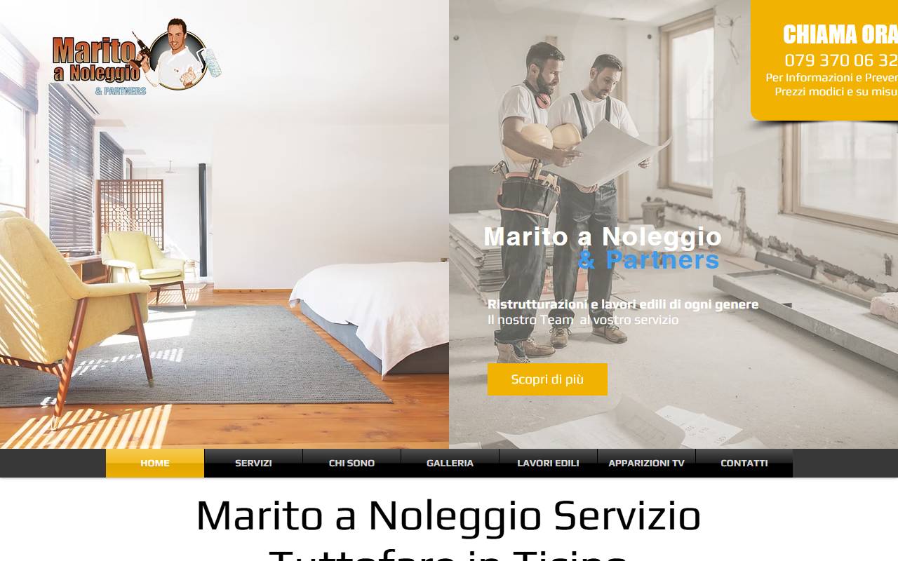 Anteprima del sito: Marito a noleggio & Partners Sagl