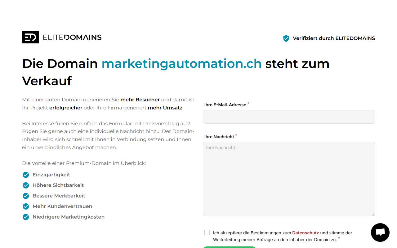 Anteprima del sito: Marketing Automation Sagl