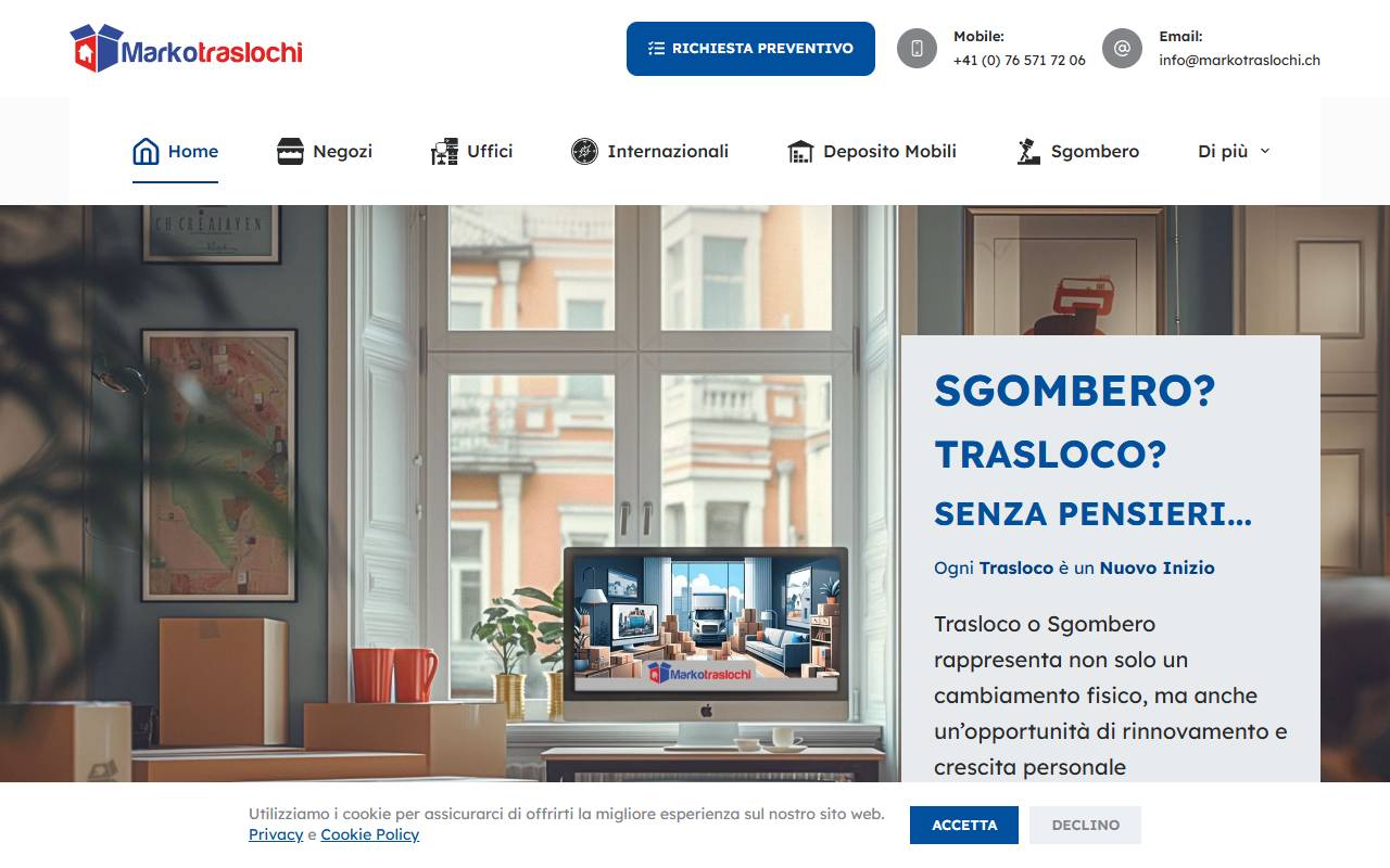 Anteprima del sito: Marko traslochi titolare Marko Miletic